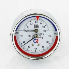 РОСМА ТМТБ-31Т.1 (0-120 С)/ (0-0,6 MPa) G1/2 ТЕРМОМАНОМЕТР 80мм клапан 46мм осевой