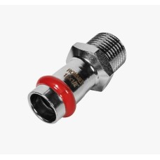 Переходник ВПр-НР, 15х1/2, из нержавеющей стали прессовой ROMMER