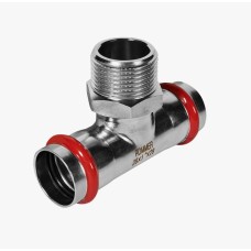 Тройник-переходник ВПр-НР, 28х1, из нержавеющей стали прессовой ROMMER