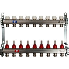 Коллектор Stout из нержавеющей стали с расходомерами  9 выходов