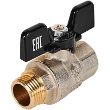 Кран Stout шаровый 1/2" ПМ  бабочка