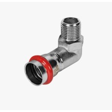 Угольник-переходник ВПр-НР, 22х1/2, из нержавеющей стали прессовой ROMMER