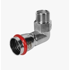 Угольник-переходник ВПр-НР, 28х3/4, из нержавеющей стали прессовой ROMMER