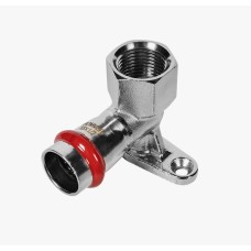 Угольник настенный с креплением ВПр-ВР, 18х1/2, из нержавеющей стали прессовой ROMMER