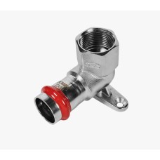 Угольник настенный с креплением ВПр-ВР, 22х3/4, из нержавеющей стали прессовой ROMMER